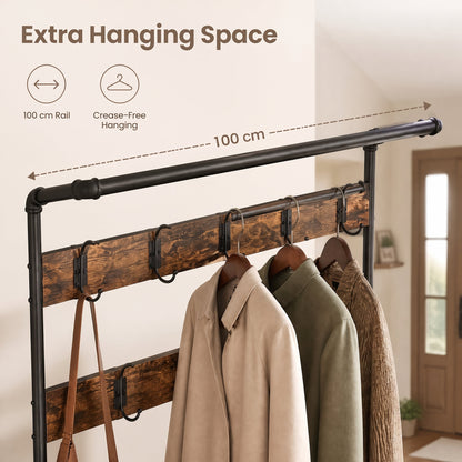 Hall Tree with Shoe Storage Bench for Entryway, Coat Rack, with 9 Hooks - image 6