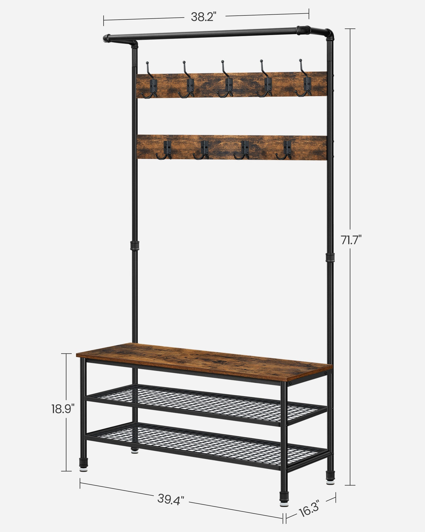 Pipe Style Hall Tree - image 8