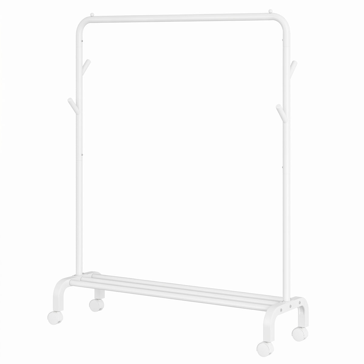 Clothes Rack, Single-Rod Clothing Rack with Wheels, Heavy-Duty Garment Rack