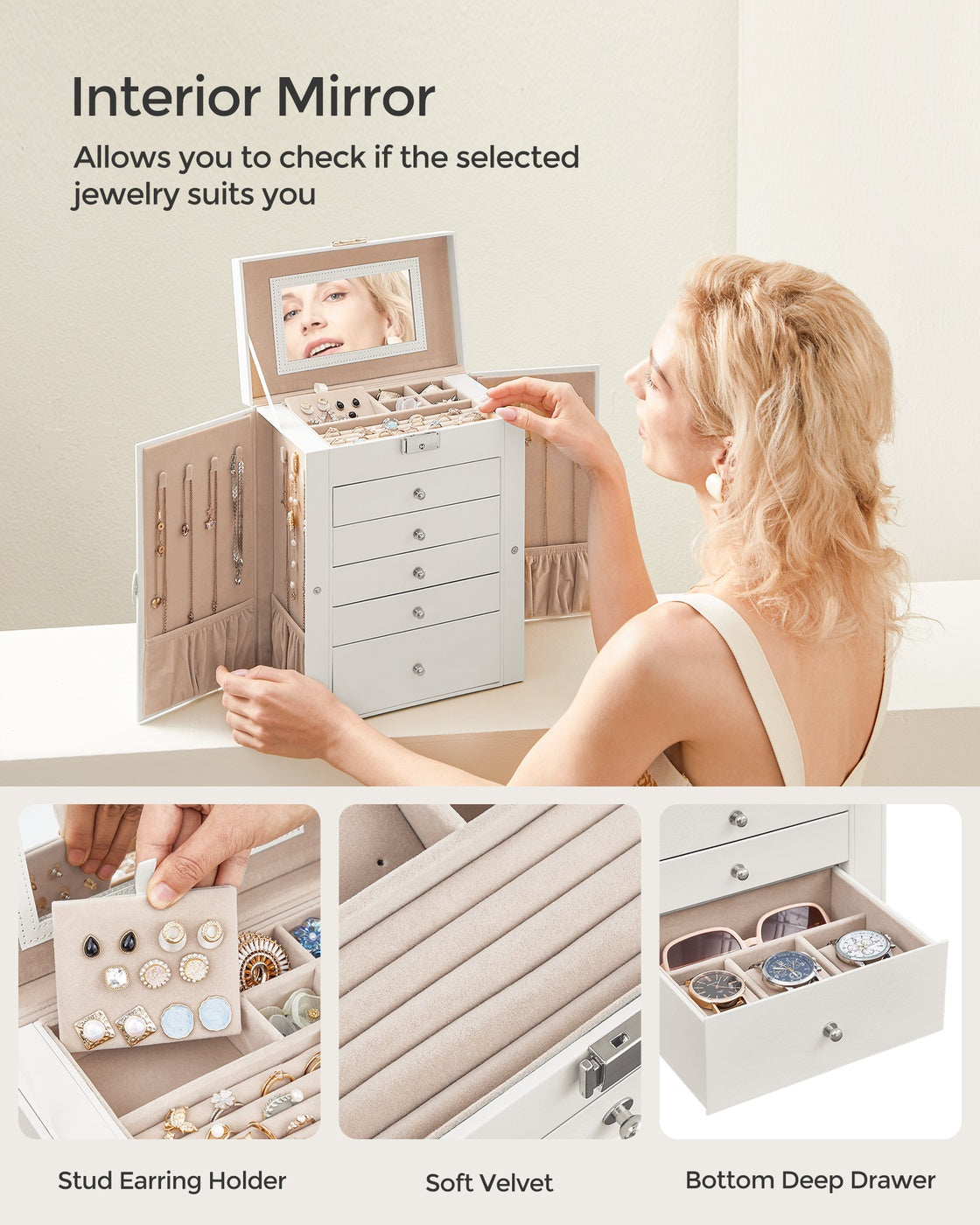 6-Tier Large Jewelry Case with Drawers - image 4