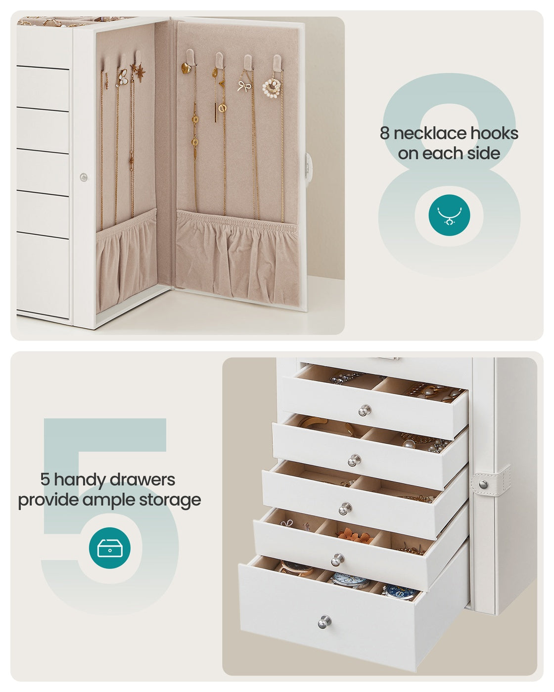6-Tier Large Jewelry Case with Drawers - image 7