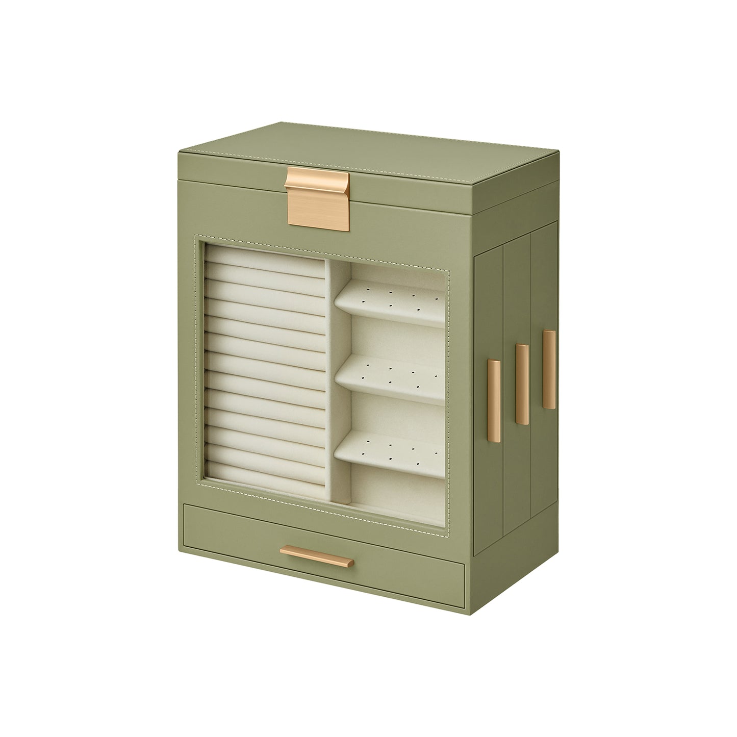 5-Layer Jewelry Organizer with 3 Side Drawers - HWLEXTRA 