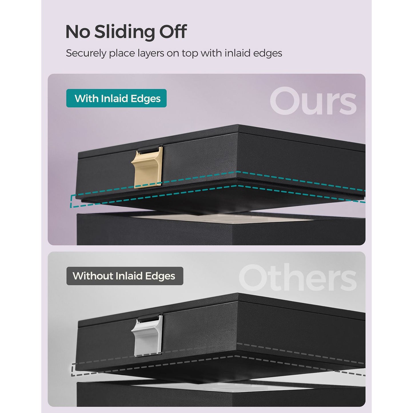 4-Tier Stackable Jewelry Trays with Glass Lid