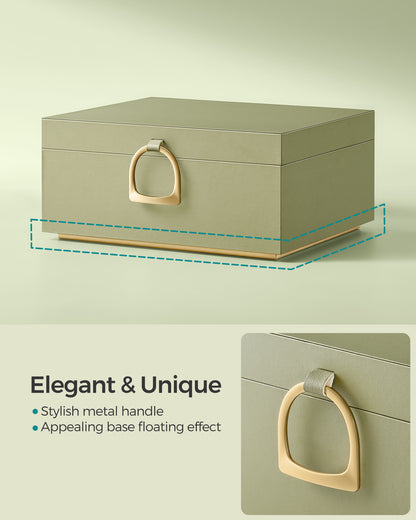2-Layer Jewelry Box with Handle and Removable Jewelry Tray - image 3