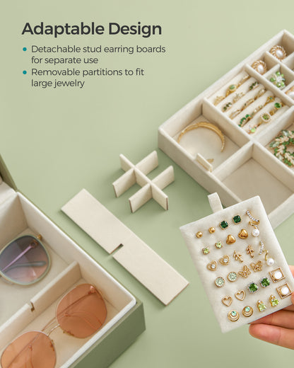 2-Layer Jewelry Box with Handle and Removable Jewelry Tray - image 5
