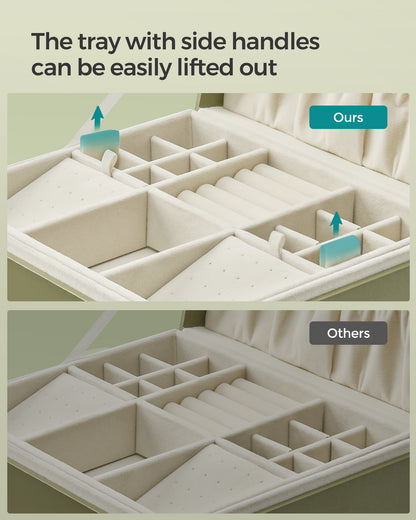 2-Layer Jewelry Box with Handle and Removable Jewelry Tray - image 6