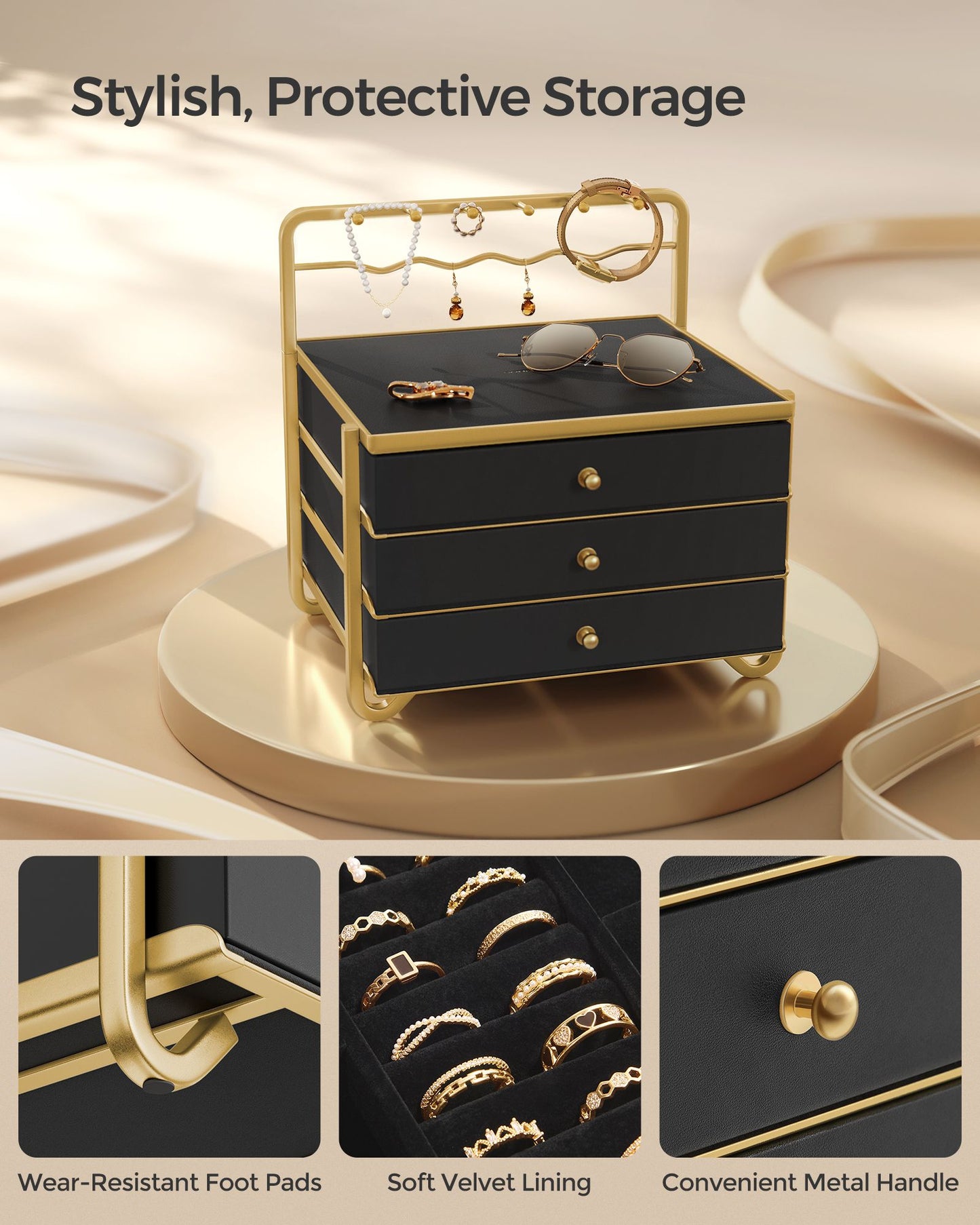 3-Tier Drawer Jewellery Box Ink Black - image 7