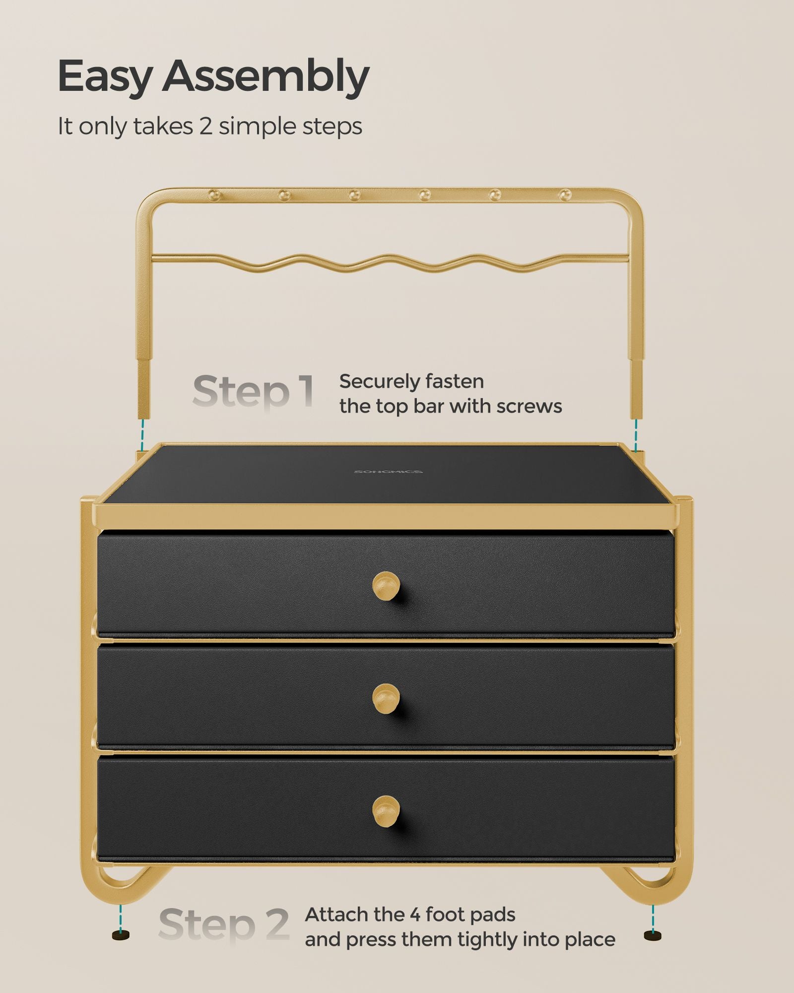 3-Tier Drawer Jewellery Box Ink Black - image 8