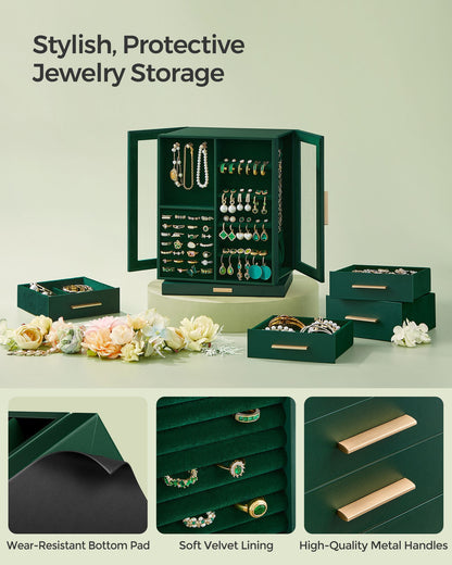 Jewelry Box 360 Rotating with 5 Drawers - HWLEXTRA 
