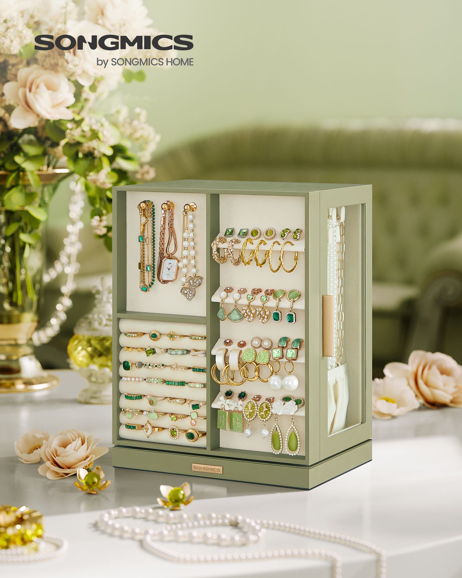 Jewelry Box 360° Rotating with 5 Drawers - HWLEXTRA 