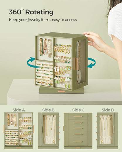 Jewelry Box 360° Rotating with 5 Drawers - HWLEXTRA 