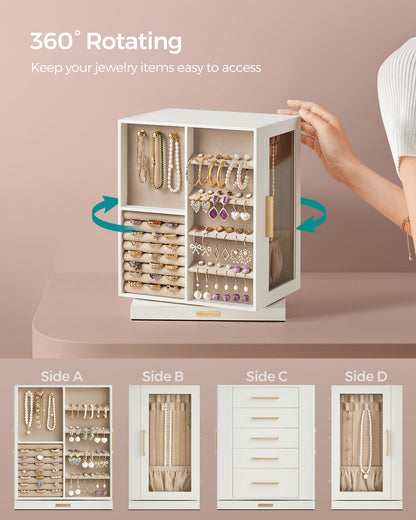 Jewelry Box 360 Rotating with 5 Drawers - HWLEXTRA 