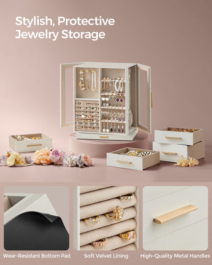 Jewelry Box 360 Rotating with 5 Drawers - HWLEXTRA 