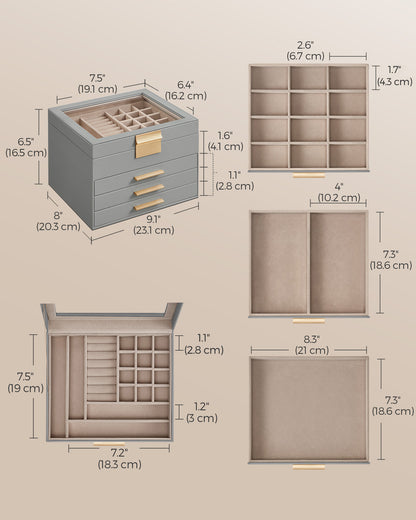 Jewelry Box with Glass Lid