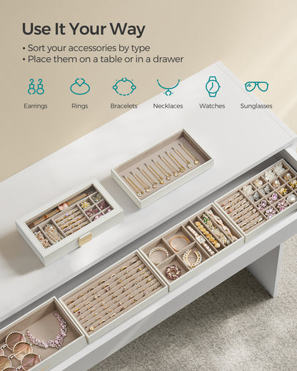 6-Tier Stackable Jewelry Trays with Glass Lid - image 3