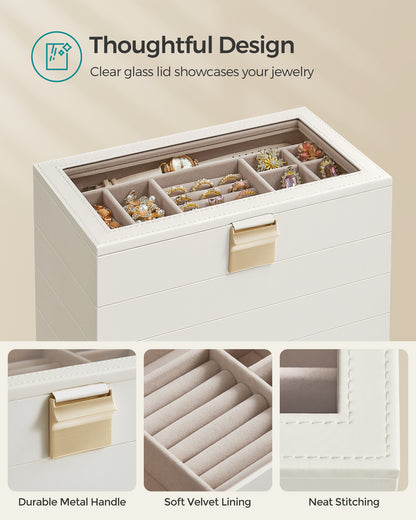 6-Tier Stackable Jewelry Trays with Glass Lid - image 5