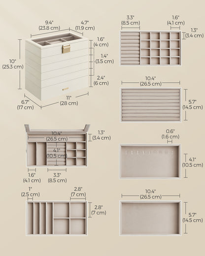 6-Tier Stackable Jewelry Trays with Glass Lid - image 6