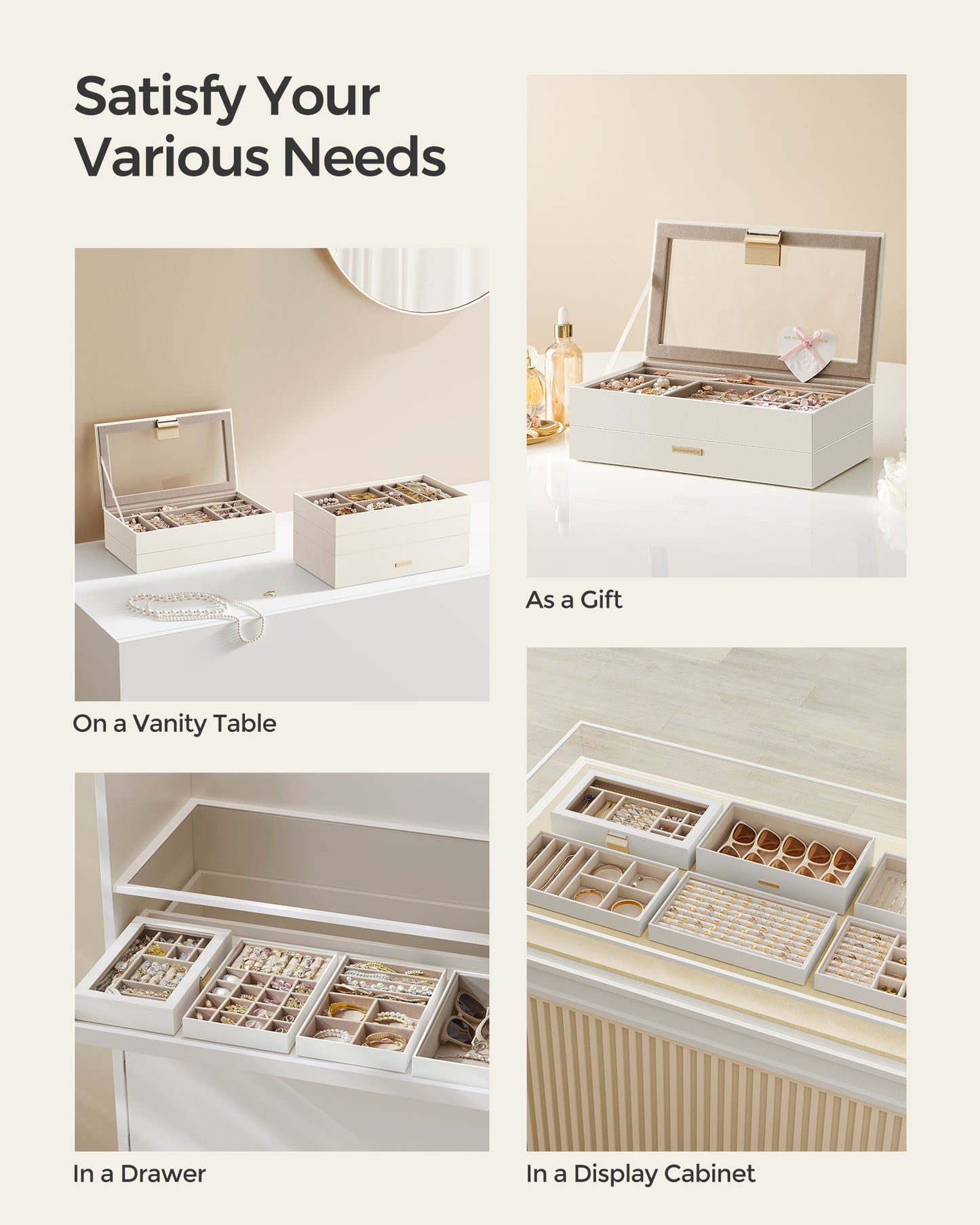 6-Tier Stackable Jewelry Trays with Glass Lid - image 7
