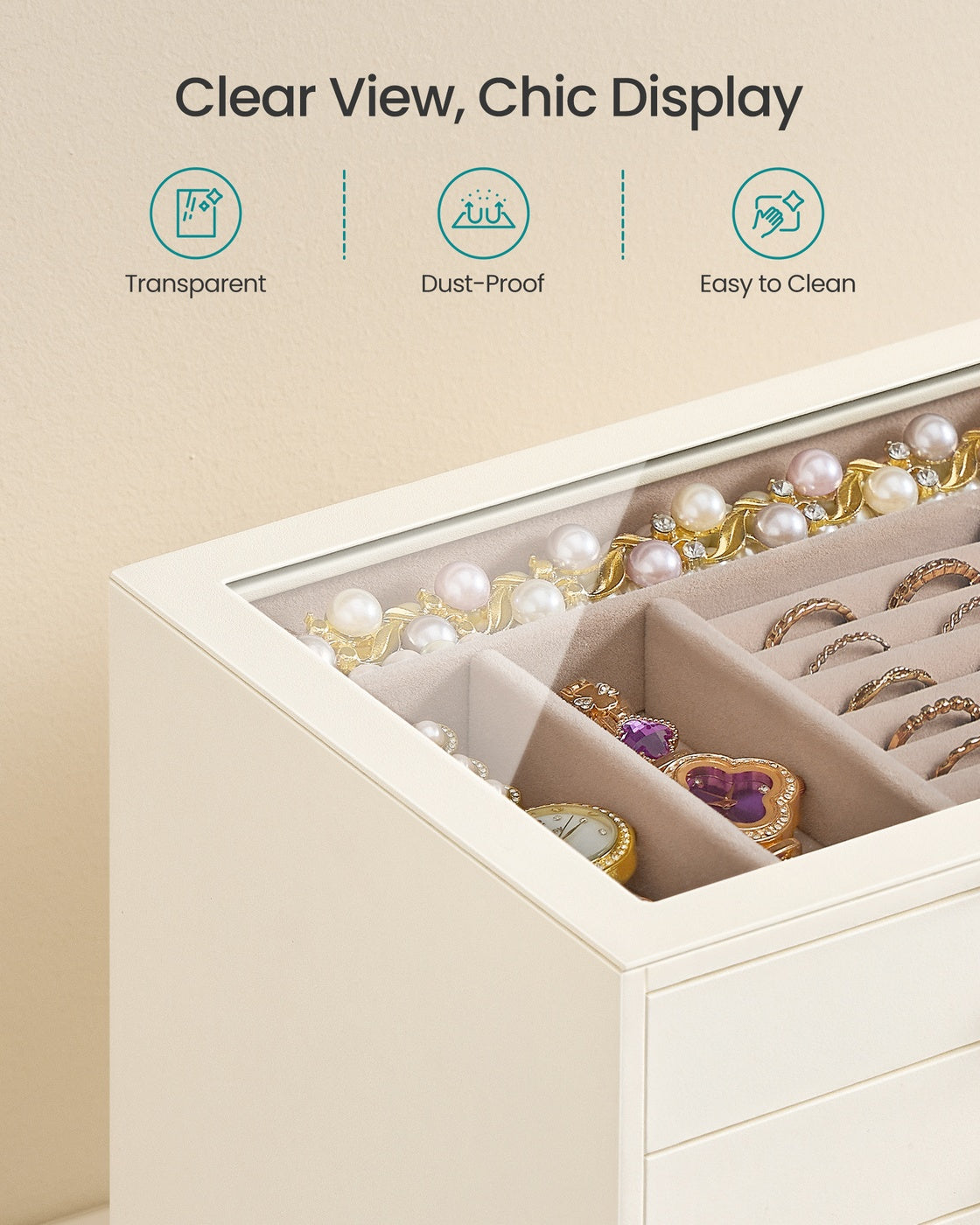 5-Layer Jewelry Box with Glass Window - image 4