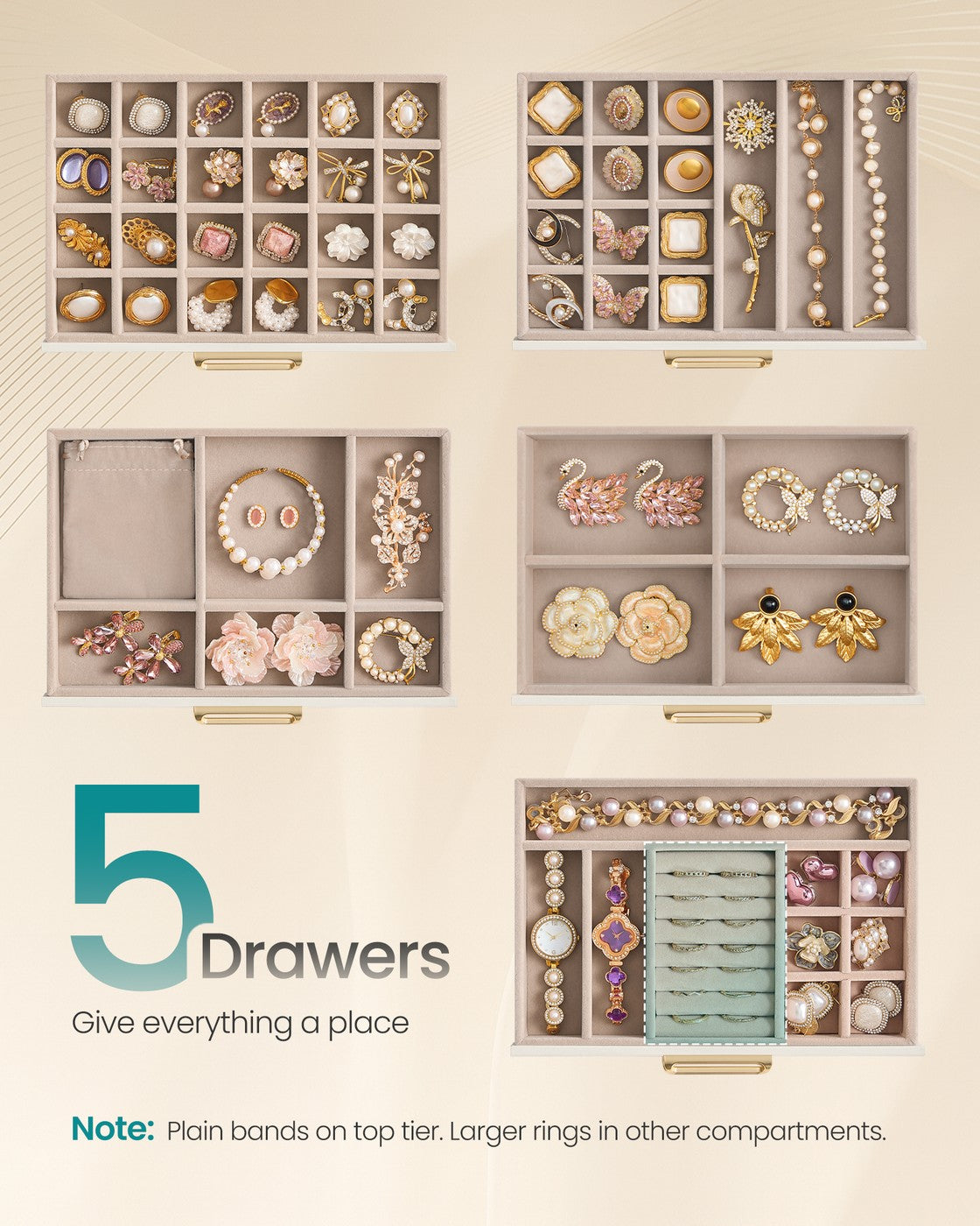 5-Layer Jewelry Box with Glass Window - image 6