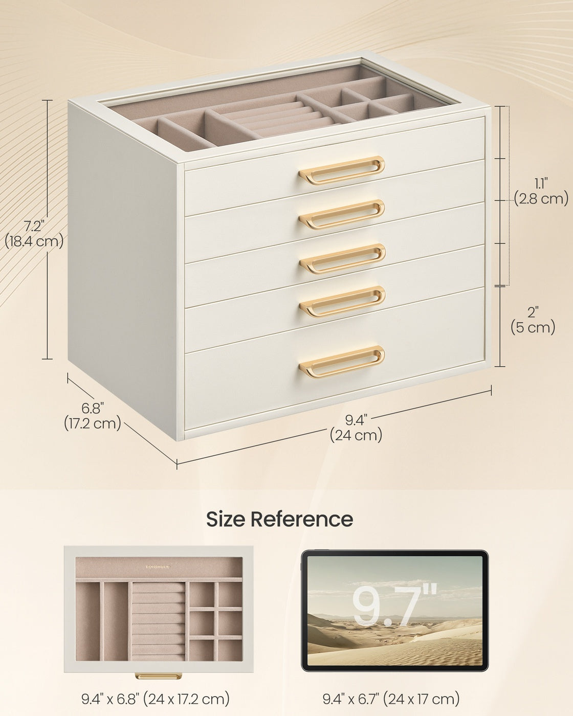 5-Layer Jewelry Box with Glass Window - image 7