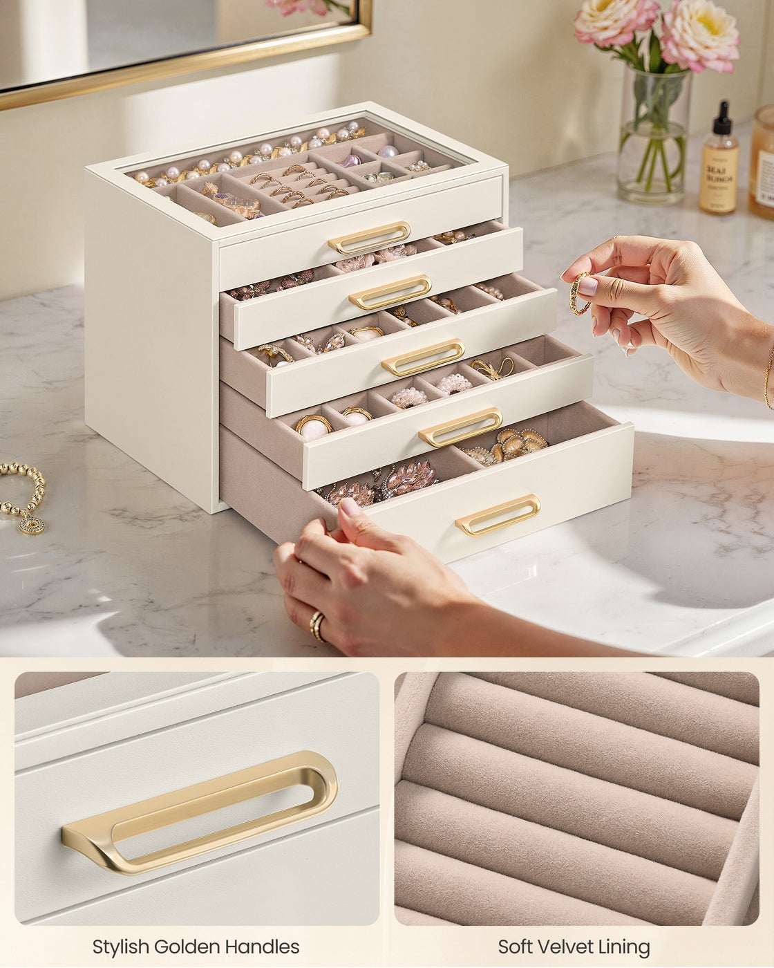 5-Layer Jewelry Box with Glass Window - image 8