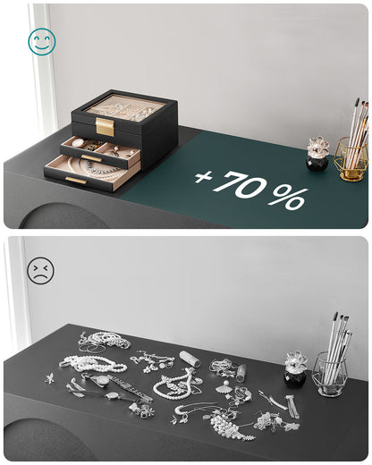 4-Layer Jewellery Box with 3 Drawers Cloud White and Gold - image 26