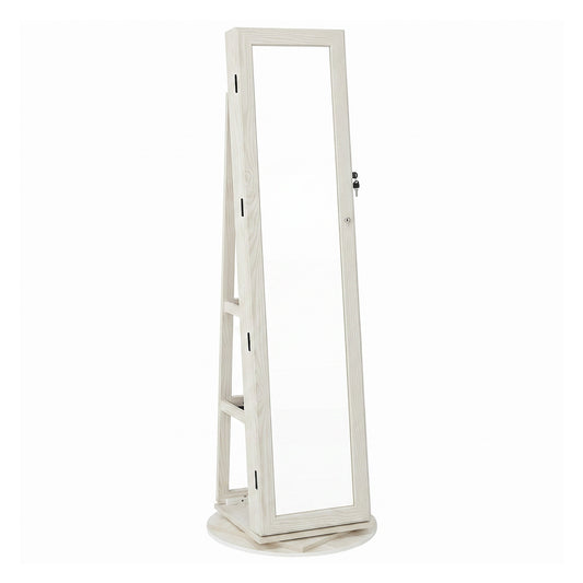 Freestanding Jewellery Organiser, Jewellery Cabinet with Full-Length Mirror, 360° Swivel - image 1