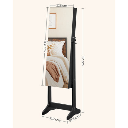 Freestanding Jewelry Cabinet Armoire with Mirror
