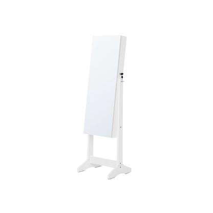 White Freestanding Jewelry Cabinet Armoire with Mirror - image 1