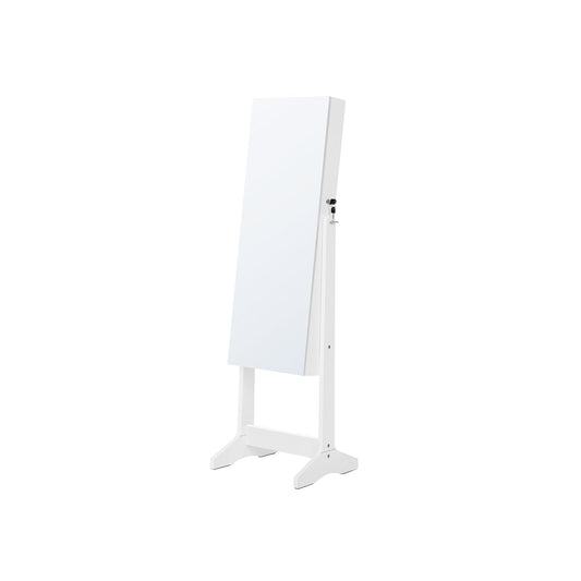 White Freestanding Jewelry Cabinet Armoire with Mirror - image 1