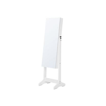 White Freestanding Jewelry Cabinet Armoire with Mirror - image 2
