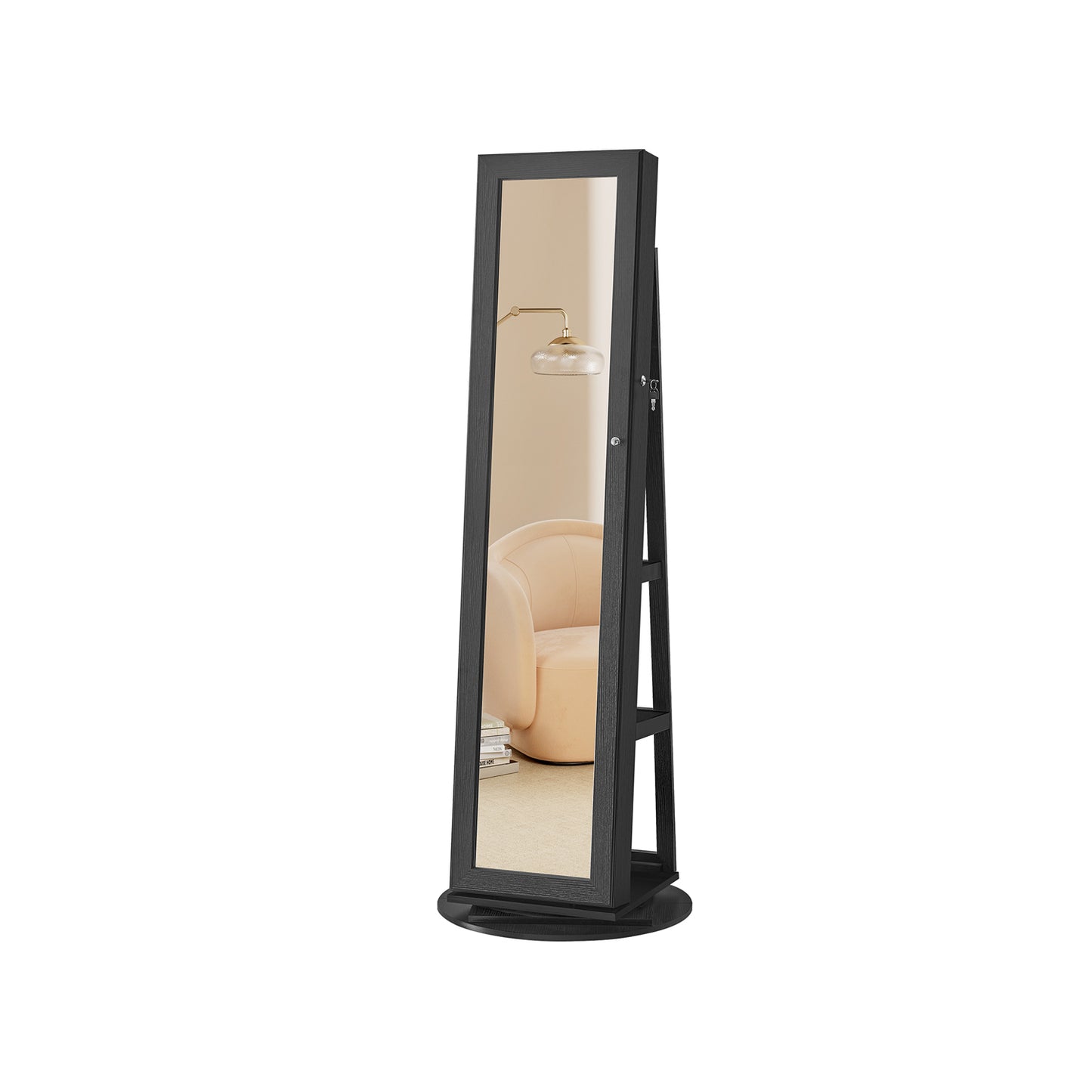 Lockable Jewelry Organizer with Full-Length Mirror