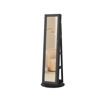 Lockable Jewelry Organizer with Full-Length Mirror