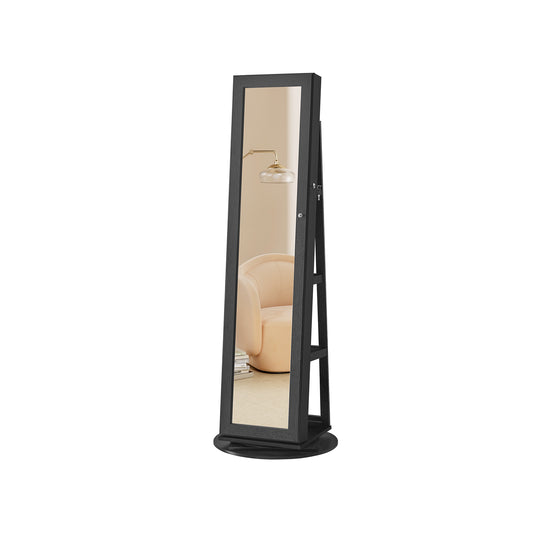 Lockable Jewelry Organizer with Full-Length Mirror