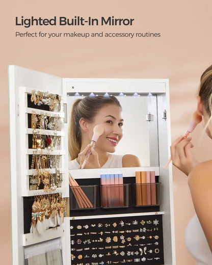 LED Mirror Jewelry Cabinet Standing - HWLEXTRA 