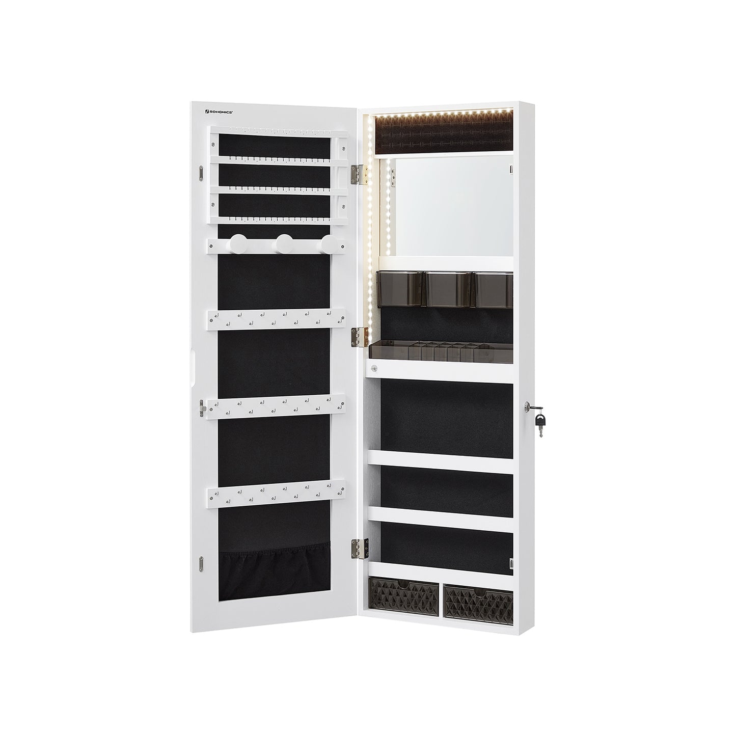 Wall Mounted Jewellery Cabinet Organizer with LED Lights - image 1