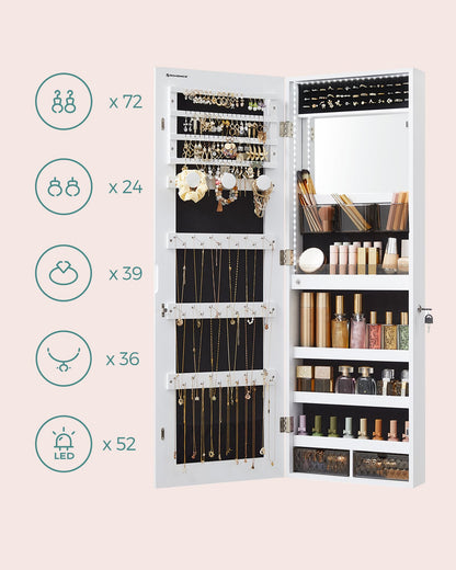 Wall Mounted Jewellery Cabinet Organizer with LED Lights - image 4