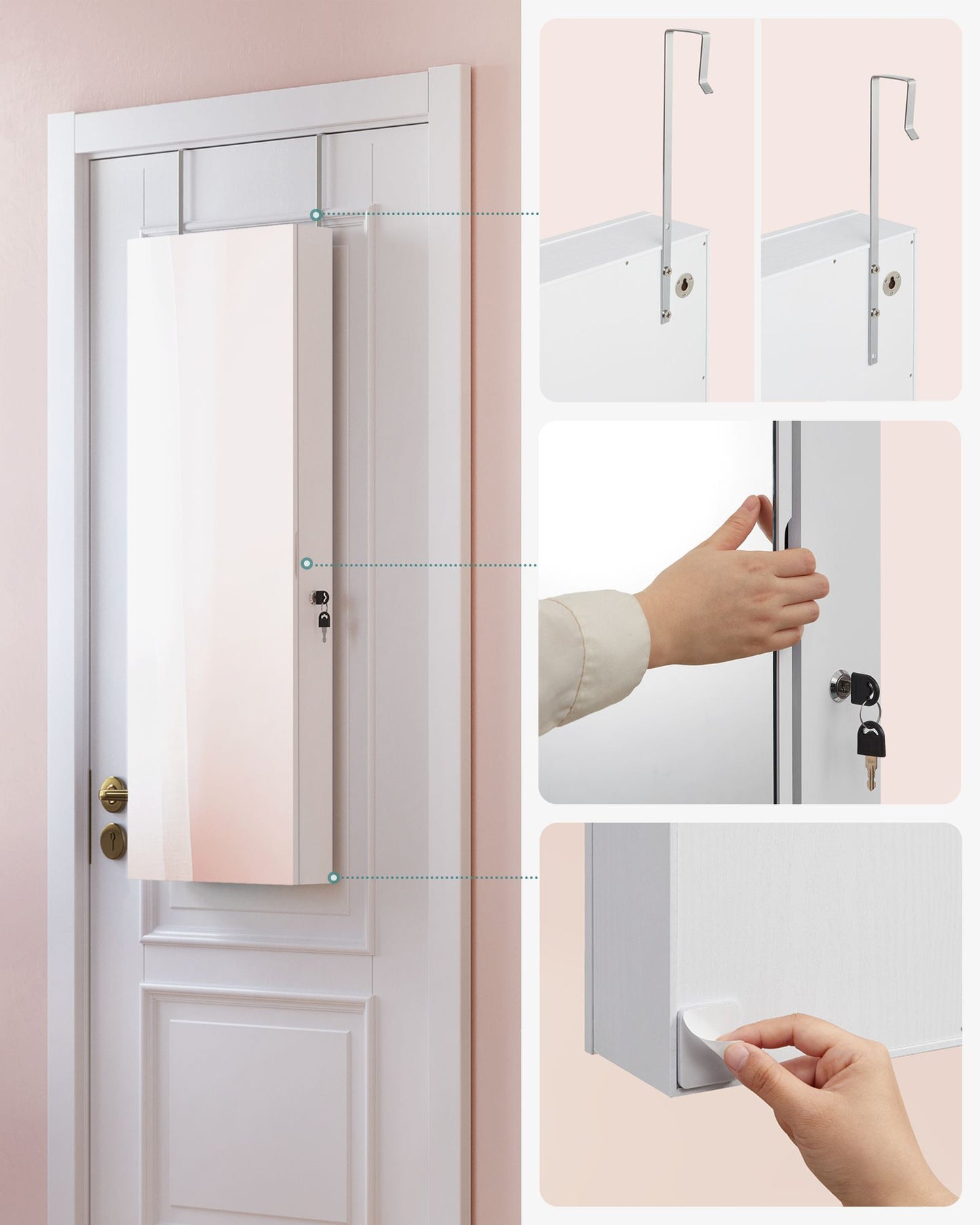 Wall Mounted Jewellery Cabinet Organizer with LED Lights - image 9