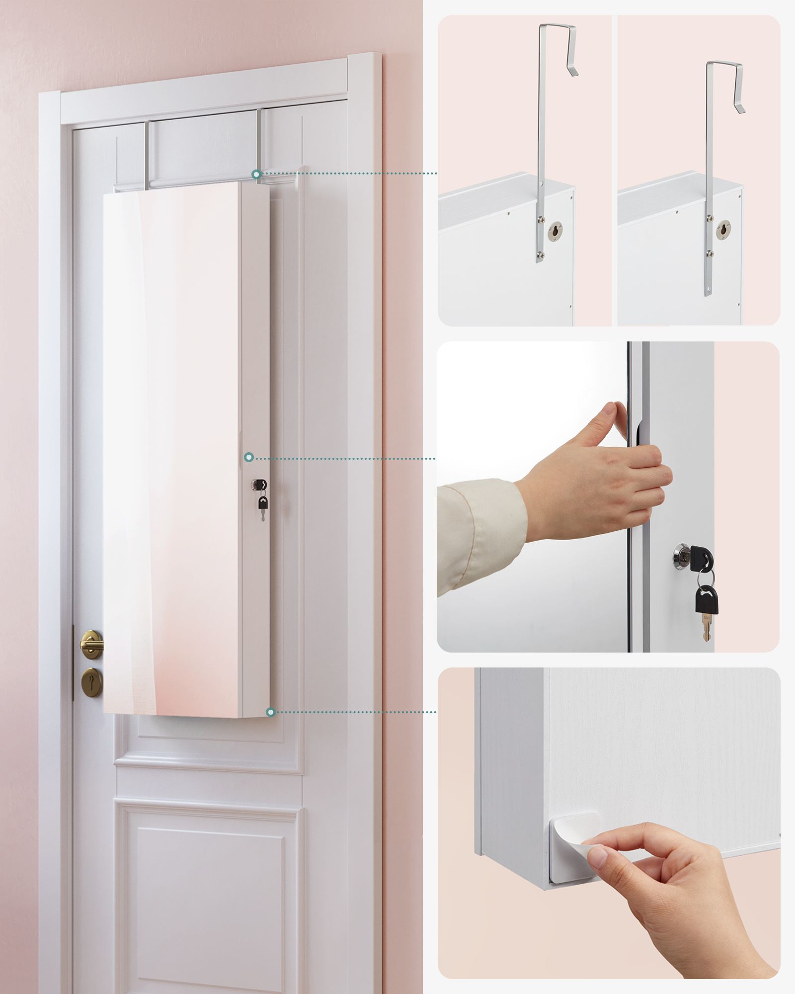 Wall Mounted Jewellery Cabinet Organizer with LED Lights - image 9
