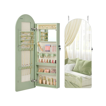 Wide LED Jewelry Cabinet Wall/Door Mounted