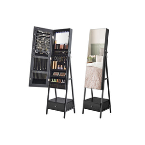 LED Mirror Jewelry Cabinet Standing with Full-Length Mirror
