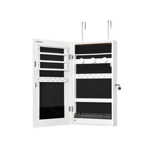 Mirror Jewelry Cabinet Armoire with Built-in LED Lights
