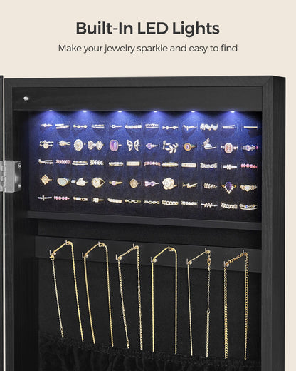 Hanging Jewelry Cabinet with LED Lights