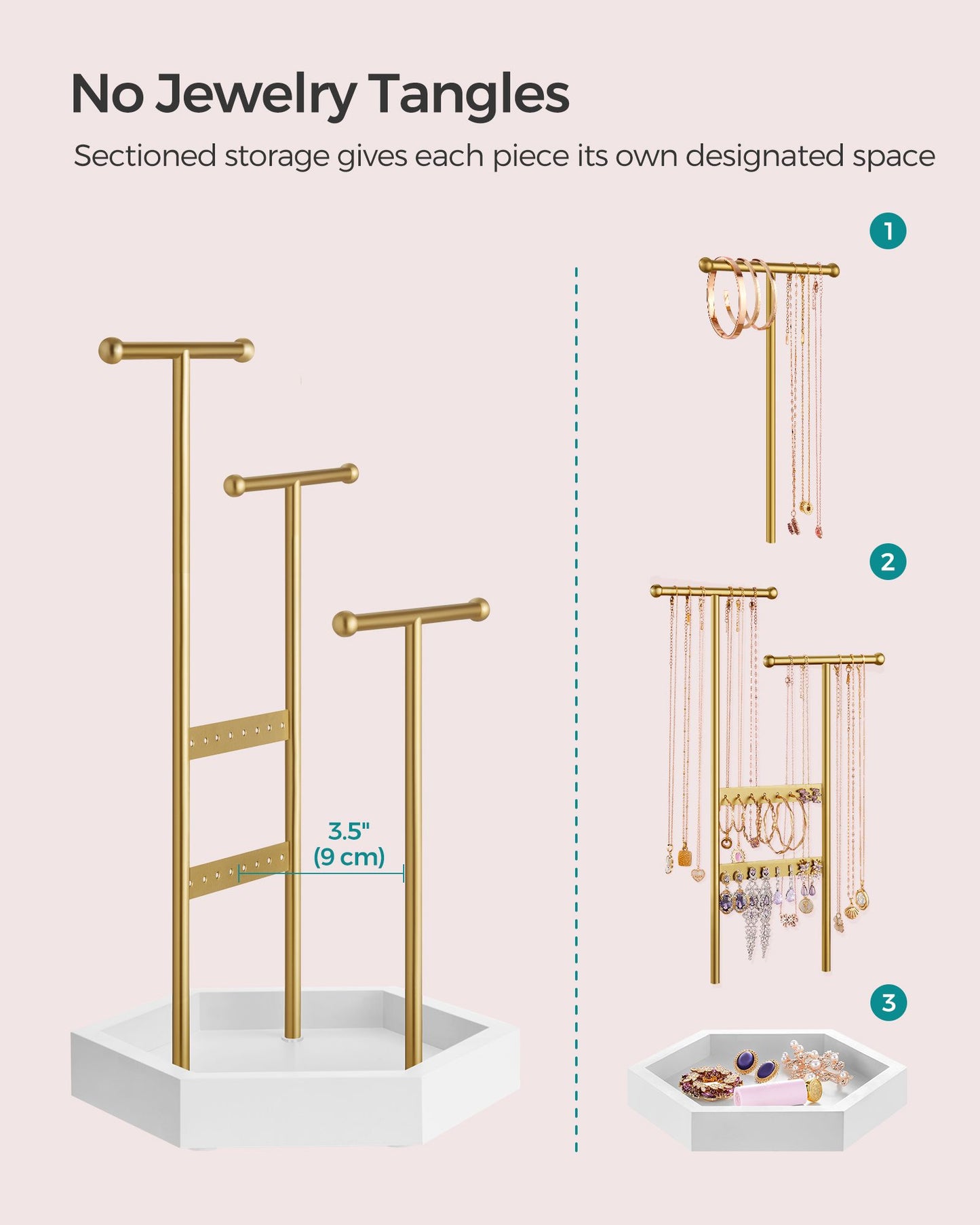 Jewelry Holder with Metal Frame