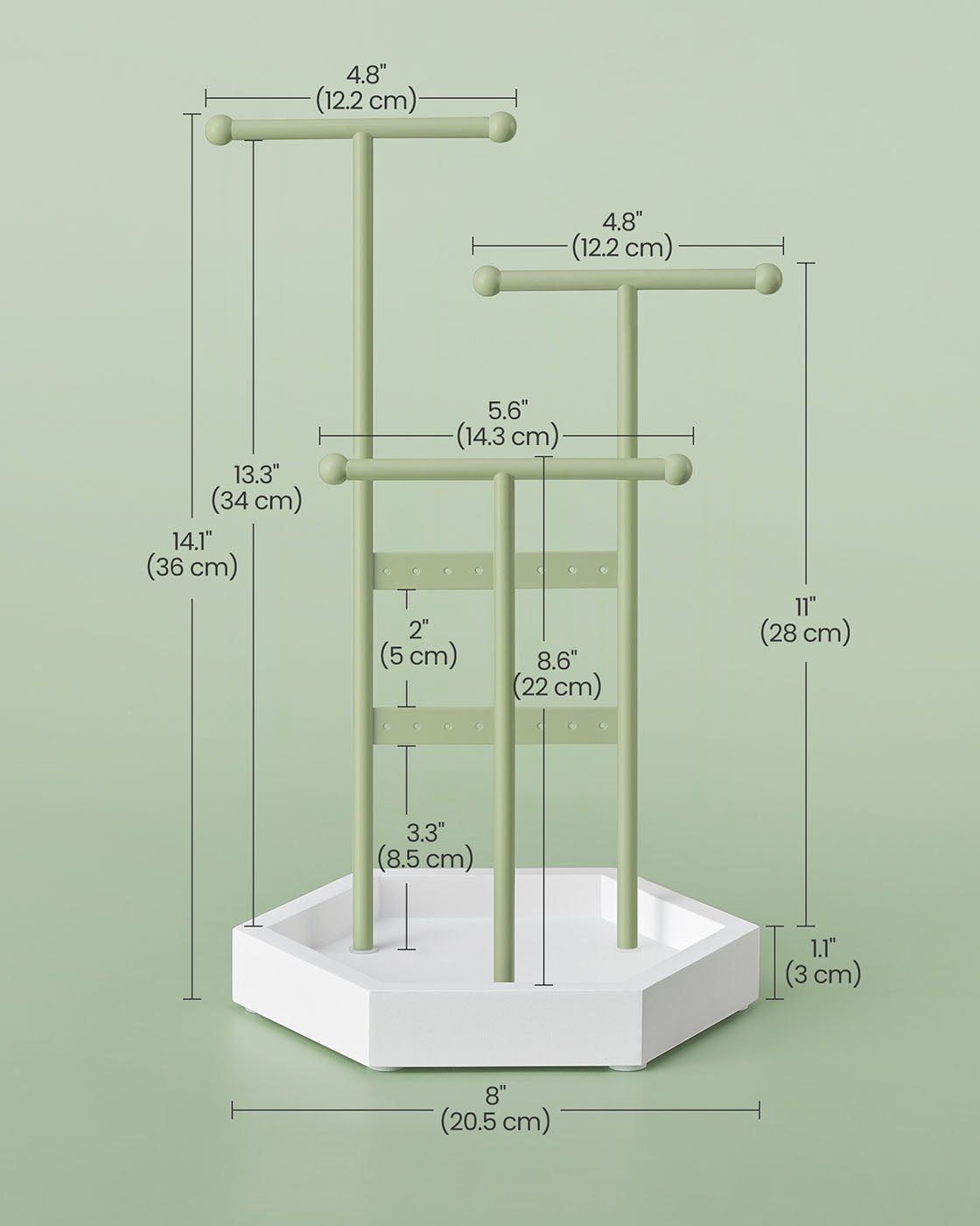 Jewelry Holder with Metal Frame