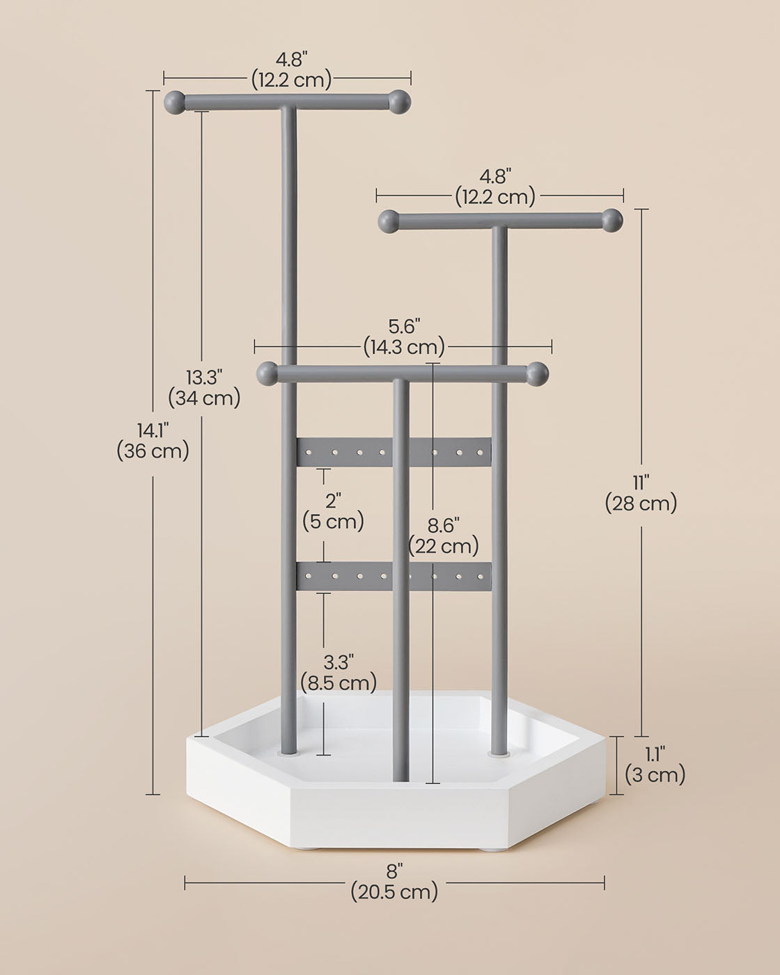 Jewelry Holder with Metal Frame