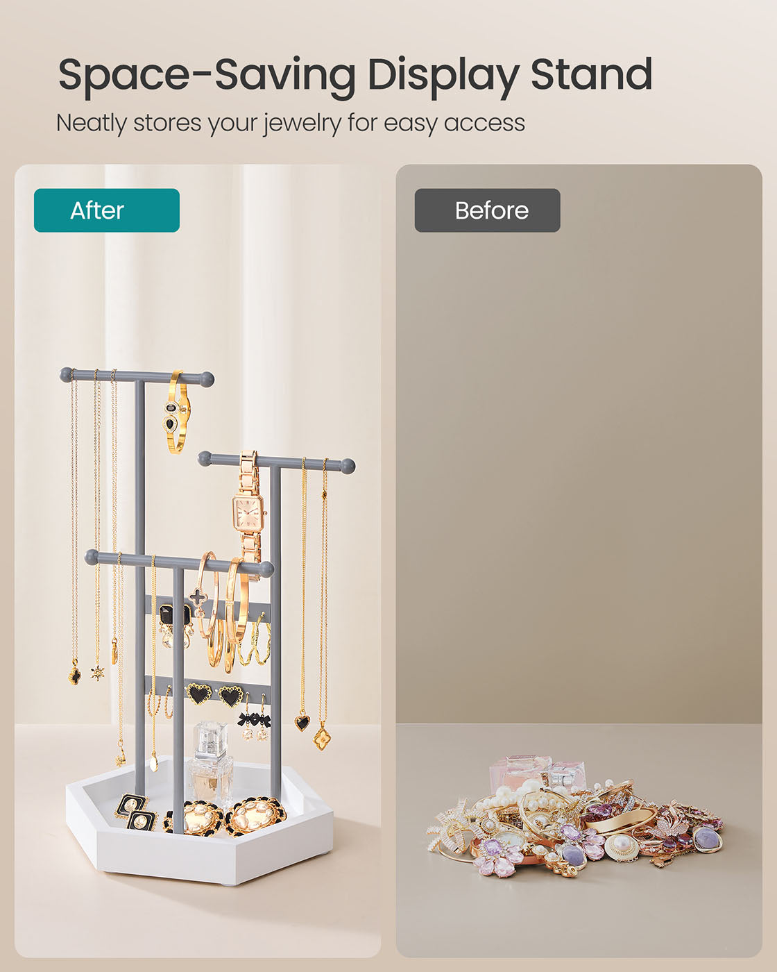 Jewelry Holder with Metal Frame