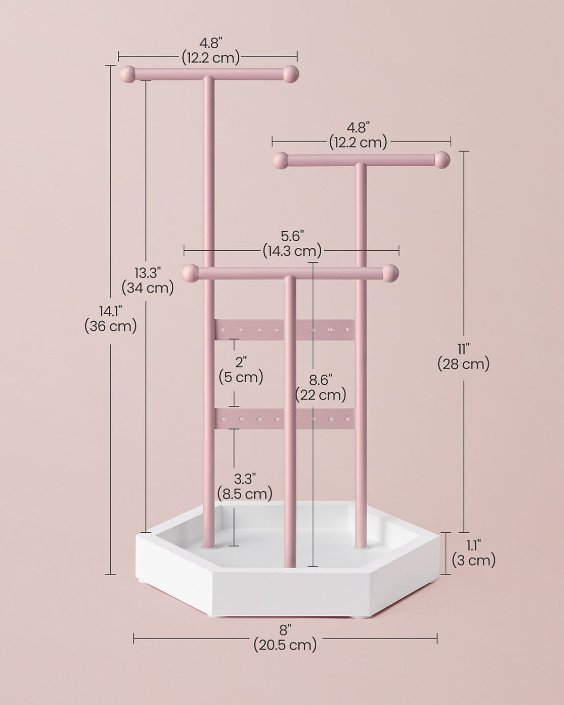 Jewelry Holder with Metal Frame