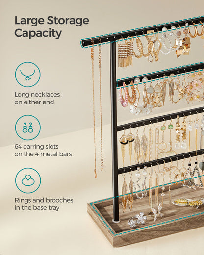 4-Tier Jewelry Holder Organizer